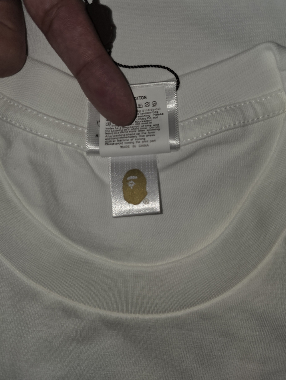 BAPE x Burberry Check Side Big Ape Head T-Shirts, White - Picture 4 of 6
